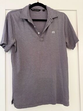 Travis Mathew Heather Gray Polo with Subtle Logo